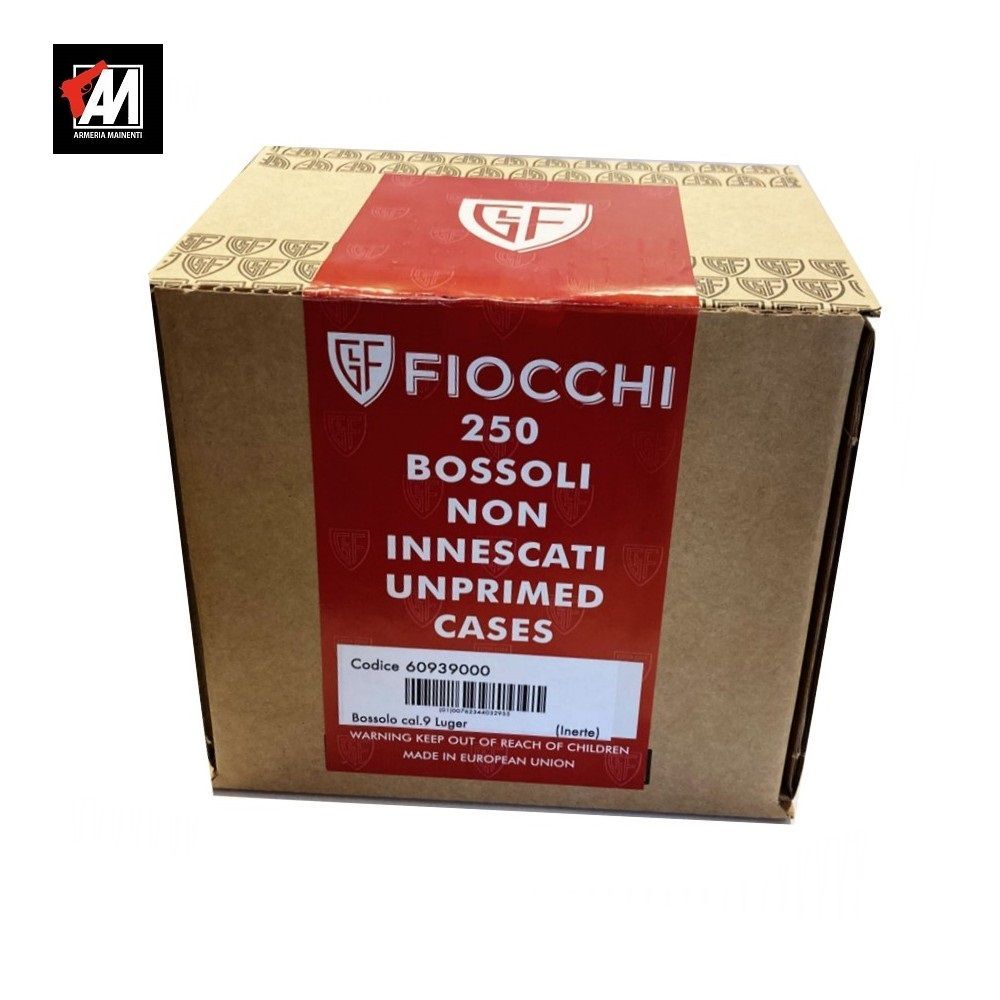 FIOCCHI BOSSOLI CAL. 9 LUGER-9X19 NON INNESCATI CF.250 PZ