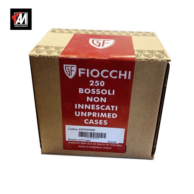 FIOCCHI BOSSOLI CAL. 9 LUGER-9X19 NON INNESCATI CF.250 PZ