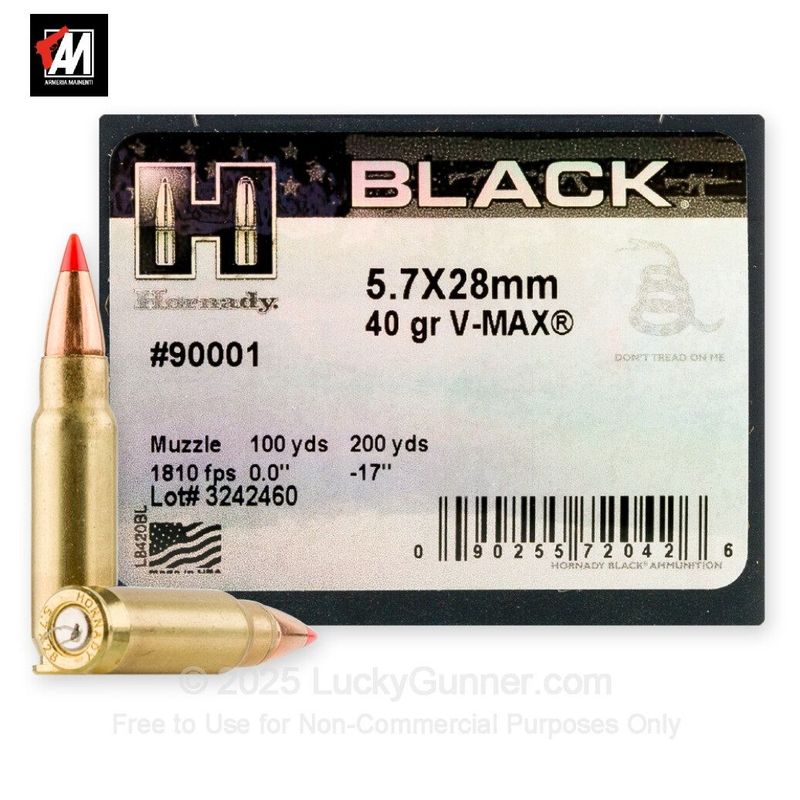 HORNADY BLACK 5.7X28MM 40GR V-MAX CF. 20 PZ