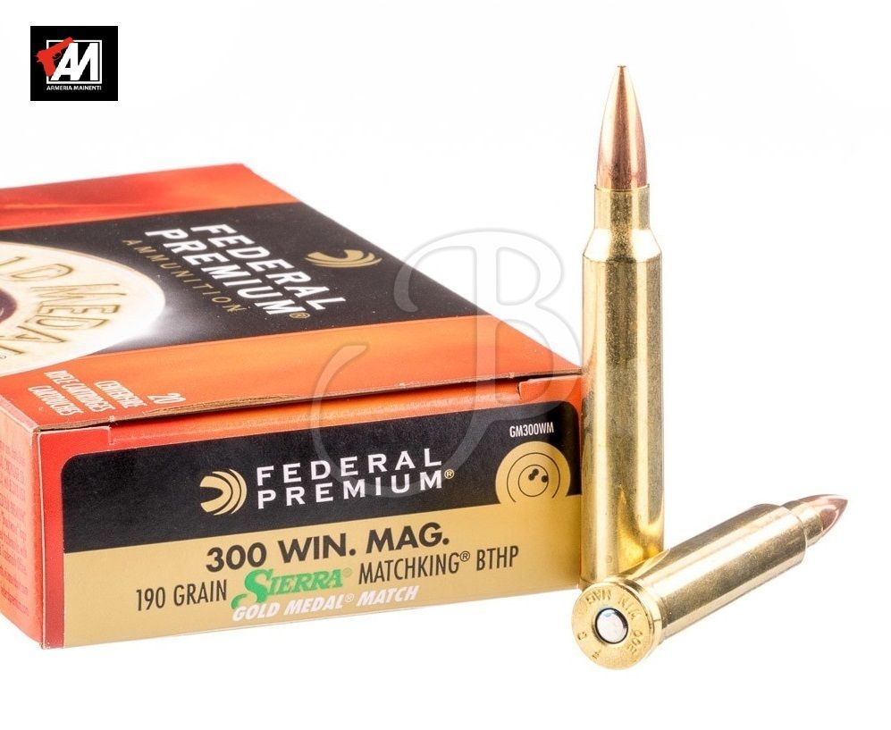 FEDERAL 300 WIN MAG 190GR MATCH BTHP -GM300WM  CF. 20PZ