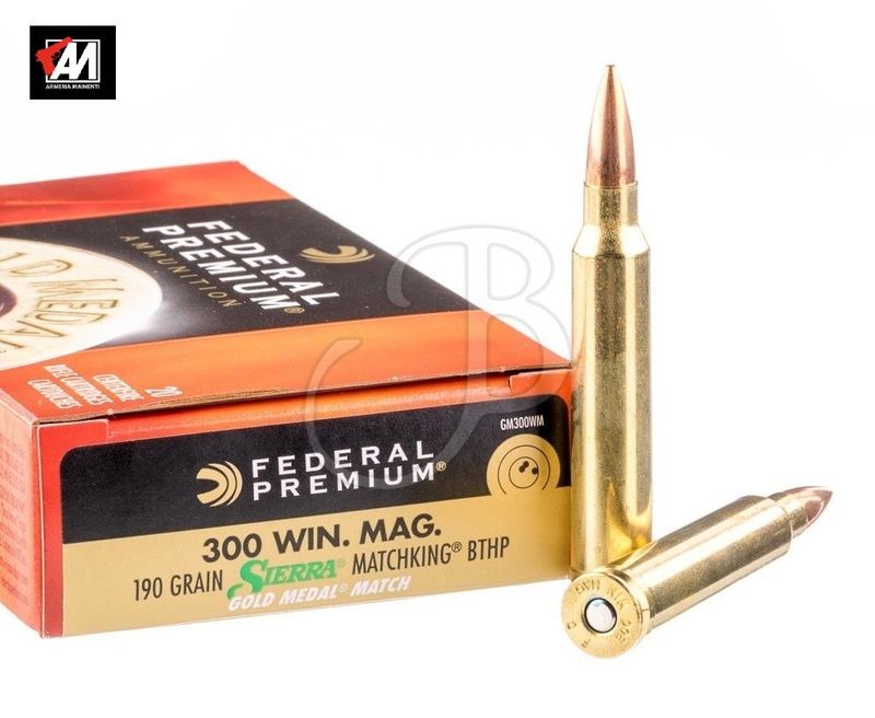 FEDERAL 300 WIN MAG 190GR MATCH BTHP -GM300WM  CF. 20PZ