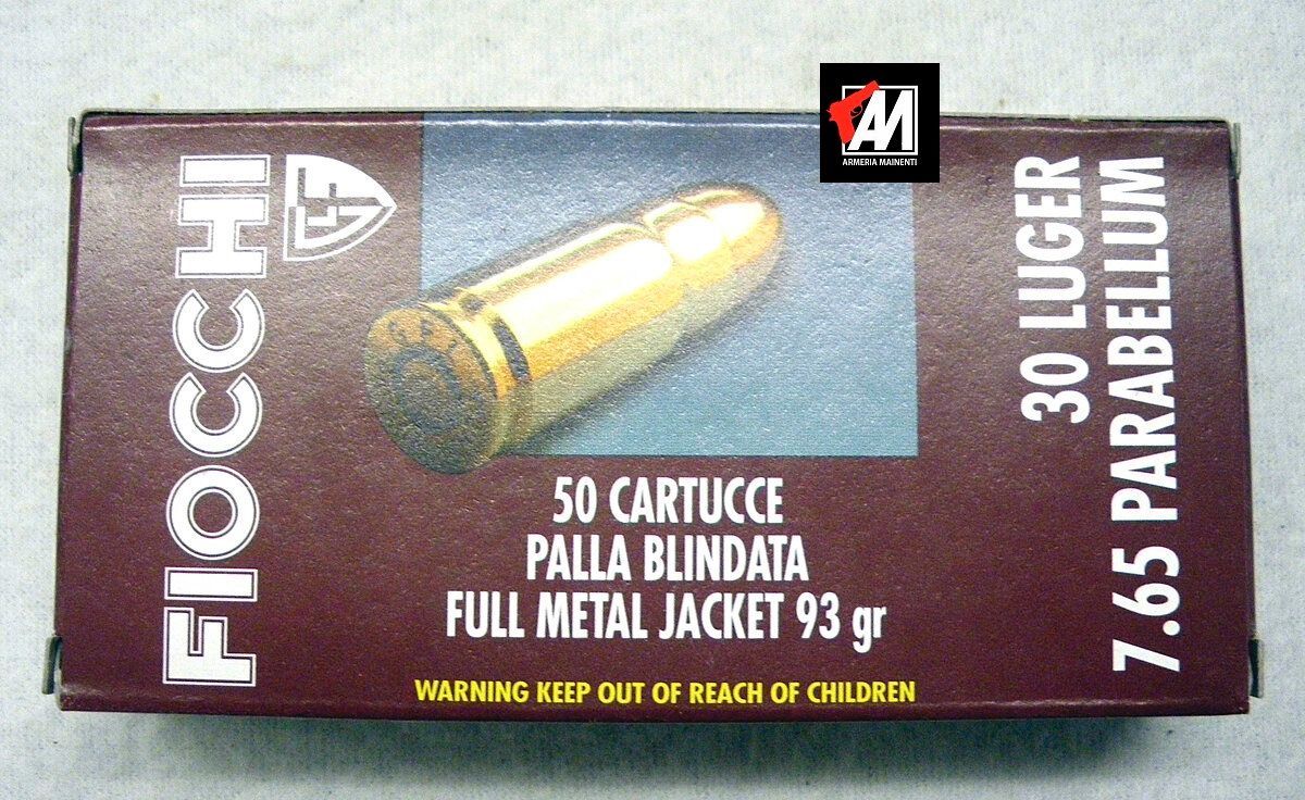 FIOCCHI CAL. 7,65 PARABELLUM -93 GRS - CF. 50 PZ