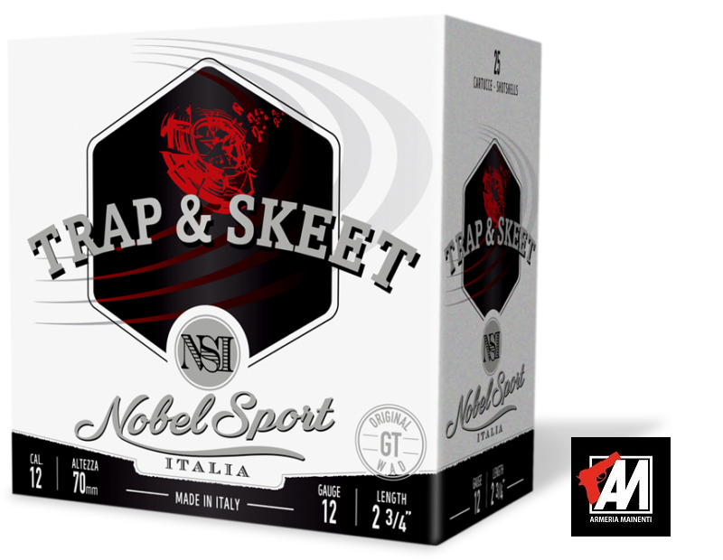 NOBEL SPORT Cartucce TIRO TRAP-SKEET CAL.12 -28 GR. 12/T2/ PB.7,5
