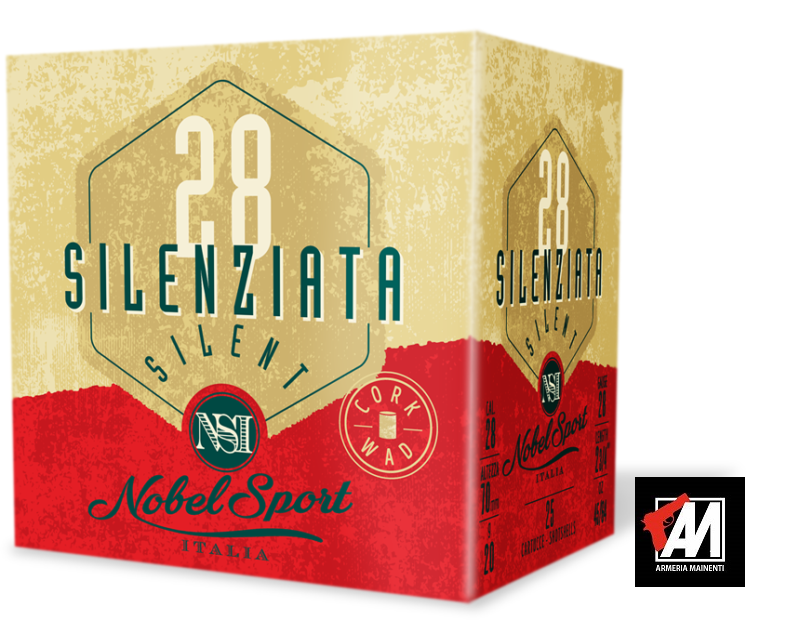 NOBEL SPORT Cartucce CACCIA SILENZIATA CAL.28 -20 GR. 20/T1/ PB.7,5-9,5 MIX