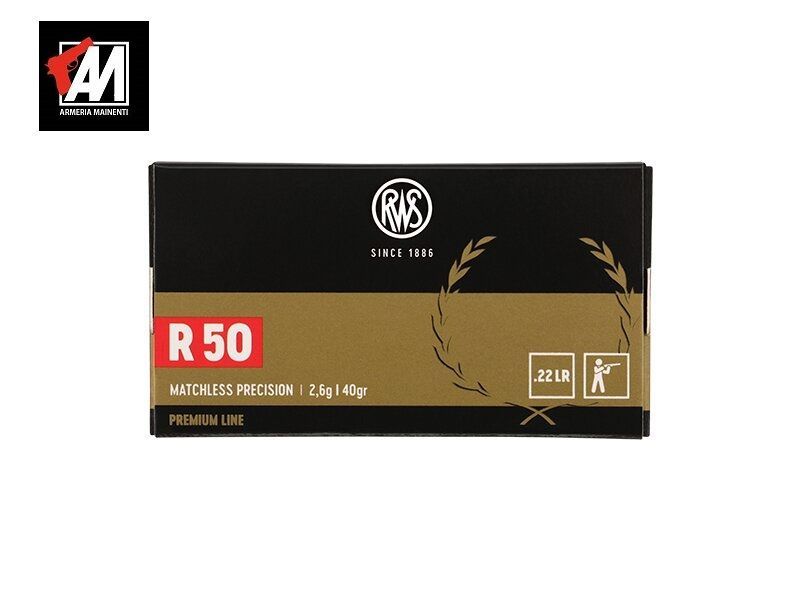 RWS CAL.22 L.R. R50L  40 GRS PALLA PIOMBO  SERIE PREMIUM GARA