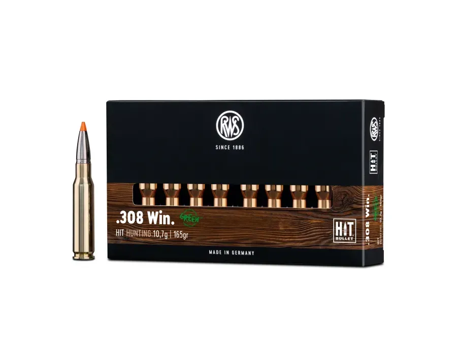 RWS  MUNIZIONI-COLPI  HIT CAL.308 WIN. 165 GRS - 10,7 GR. CF.20 PZ