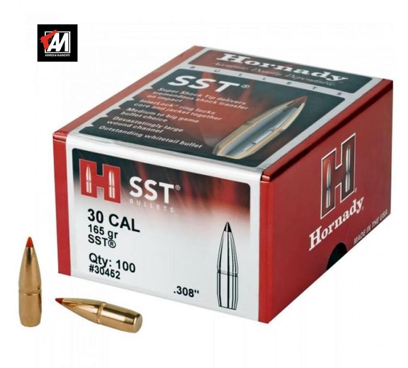 HORNADY PALLE SST 308"  165GR  -30302 CF. 100 PZ