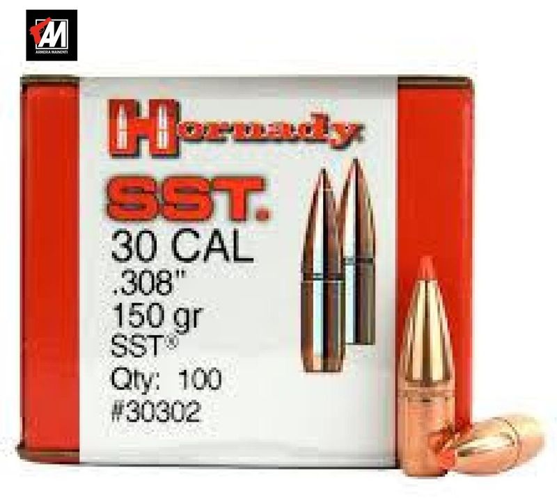 HORNADY PALLE SST 308" 150GR  -30302 CF. 100 PZ