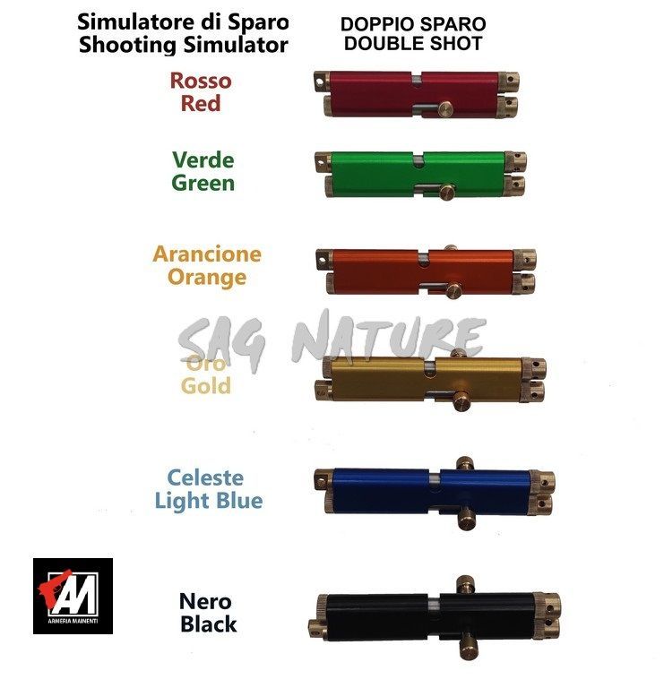 Pistola DOPPIO ,simulatore di sparo  con apparecchi Sur (615-616) ALLUMINIO