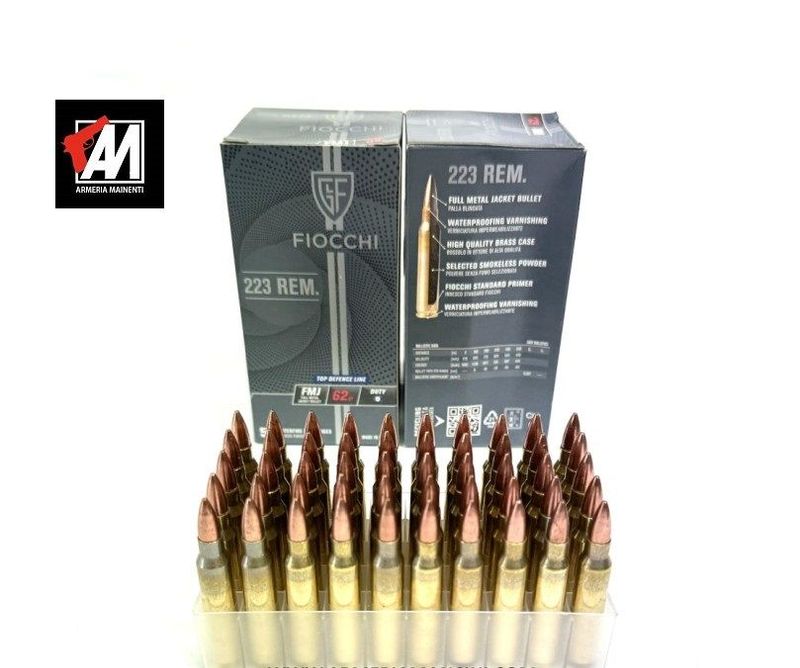 FIOCCHI MUNIZIONI-COLPI CAL. 223 REM -  FMJ 62 GRS -  CF.50 PZ