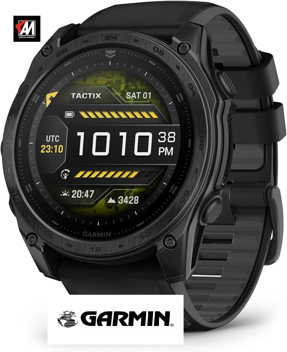 GARMIN Tactix® 8 1 mm, display AMOLED, smartwatch GPS tattico premium, include Applied Ballistics Ultralight™ Solver