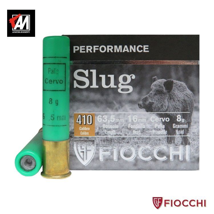 FIOCCHI CARTUCCE A PALLA SLUG CALIBRO 410 8 GR - 25 PEZZI