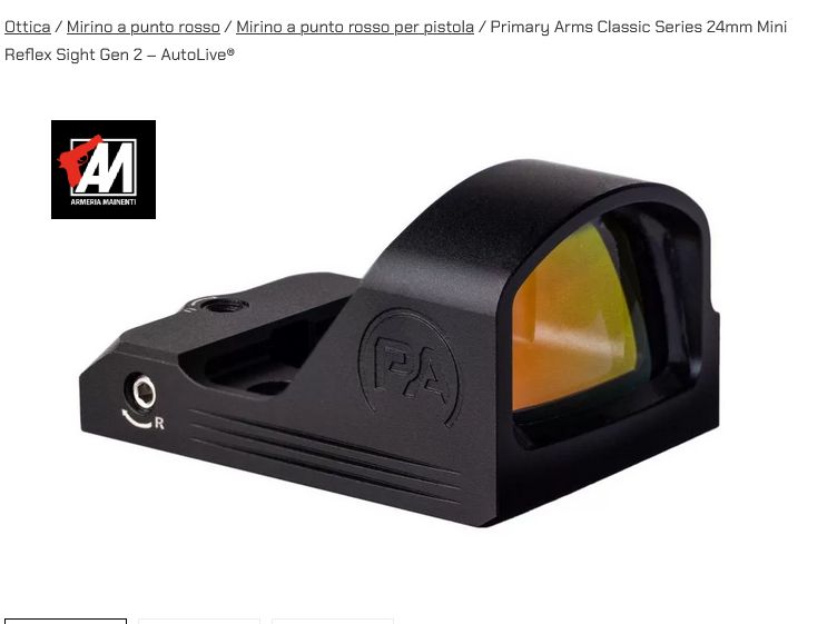 PRIMARY ARMS Classic Series 24mm Mini Reflex Sight Gen 2 – AutoLive® RED DOT ROSSO