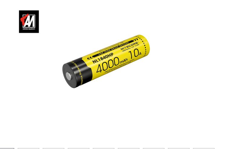 NITECORE Batteria Li-Ion 18650, 4000 mAh, NL1840HP