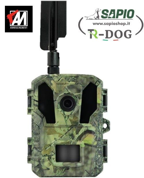 SAPIO TR-DOG Fototrappola da 4G-LTE, Wifi, con SIM Telefonica,scheda 64 gb e batterie Incluse.