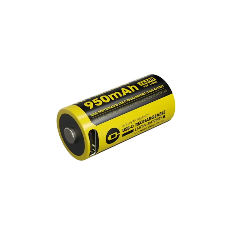 Nitecore - NL169 - Batteria ricaricabile al Litio 16340 / RCR123A 3.7V 950mAh Li-Ion