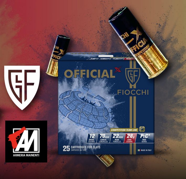 FIOCCHI CARTUCCE TIRO OFFICIAL x  - T5 CAL.12  - 28 GR. PB 7,5  CONF.  25 PZ.