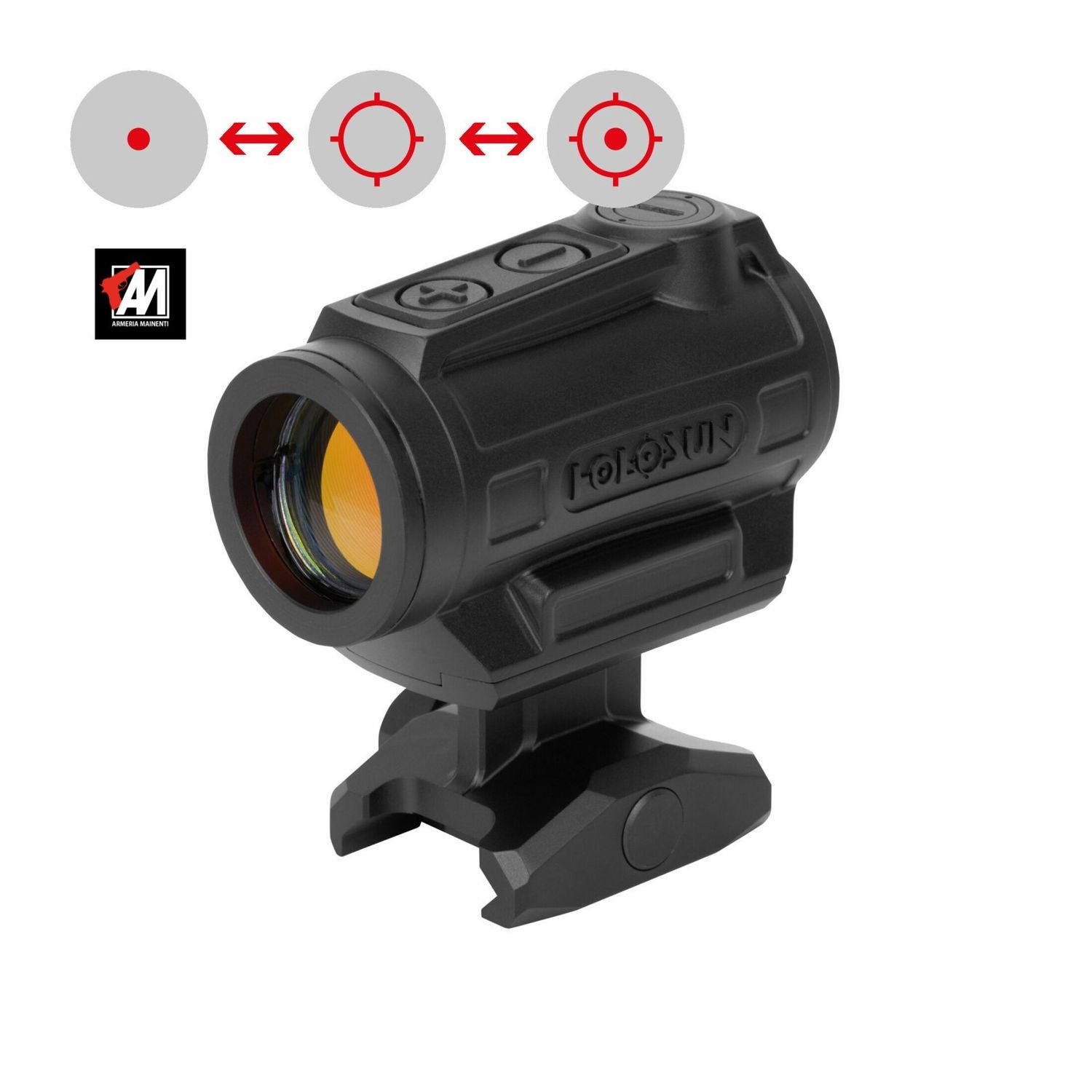 Holosun ARO CORE -MRS-RD Microdot Mirino a Punto Rosso + Reticolo a Cerchio  2MOA / 65 MOA