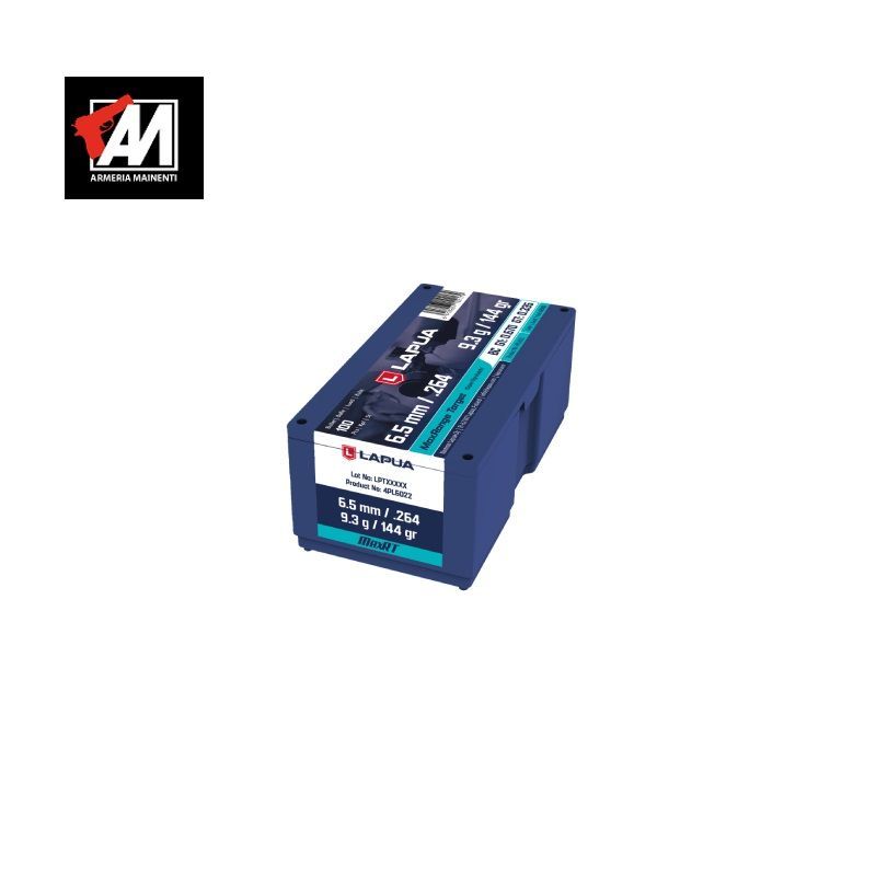 LAPUA PALLE CAL 6,5MM (.264) MAX RANGE TARGET 144GR 100 PZ LAPUA PALLE CAL 6,5MM (.264) MAX RANGE TARGET 144GR 100 PZ