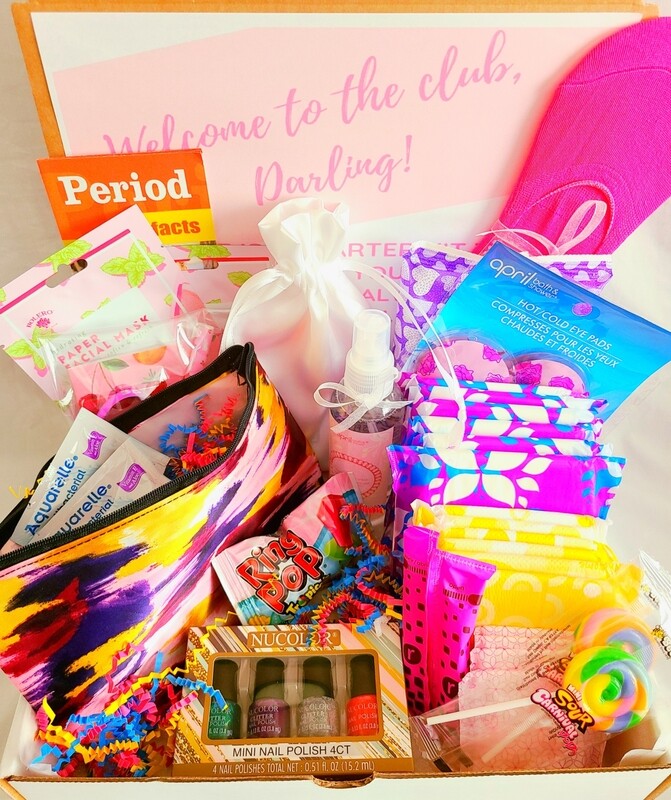 First Flow Spa Box w/ Nail Polish, Gifts for Tweens, Gifts for Teens, First Period, Care Package