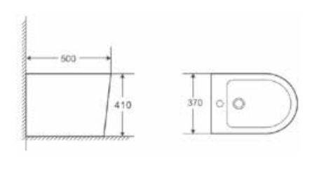 Bidé París - Bidé BTW compacto - Rimless Branco Brilho