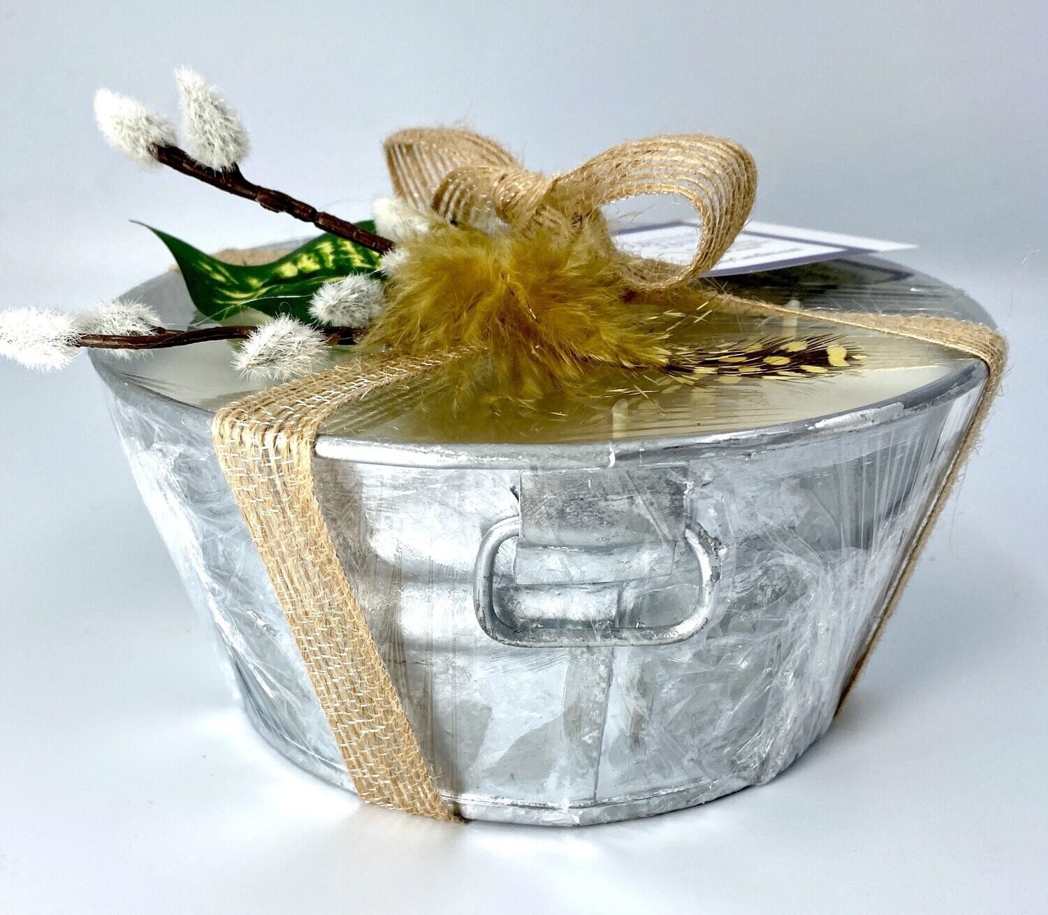 Galvanized Bucket Candle - Prairie Meadow
