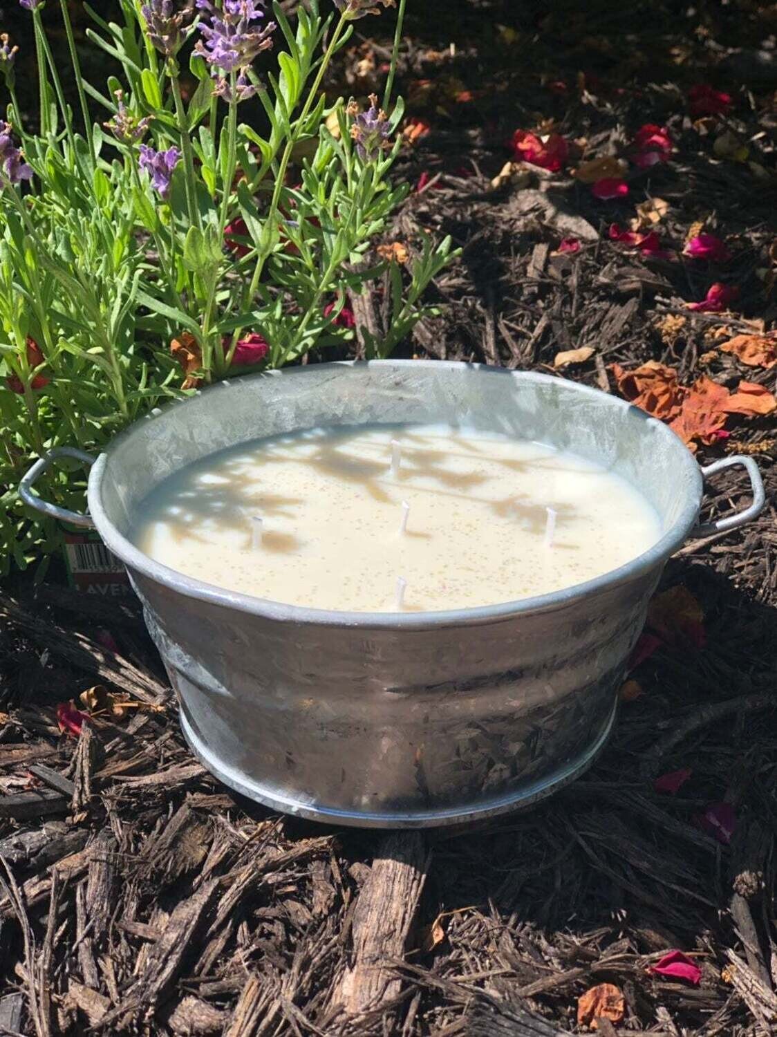 Galvanized Bucket Candle