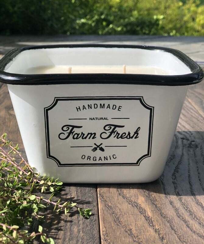 Farm Fresh Country Metal Container Candle