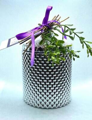 Luxurious Silver Cut Glass Candle