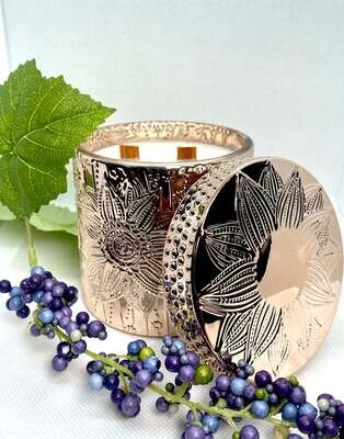Luxurious Rose Gold Cut Glass Candle