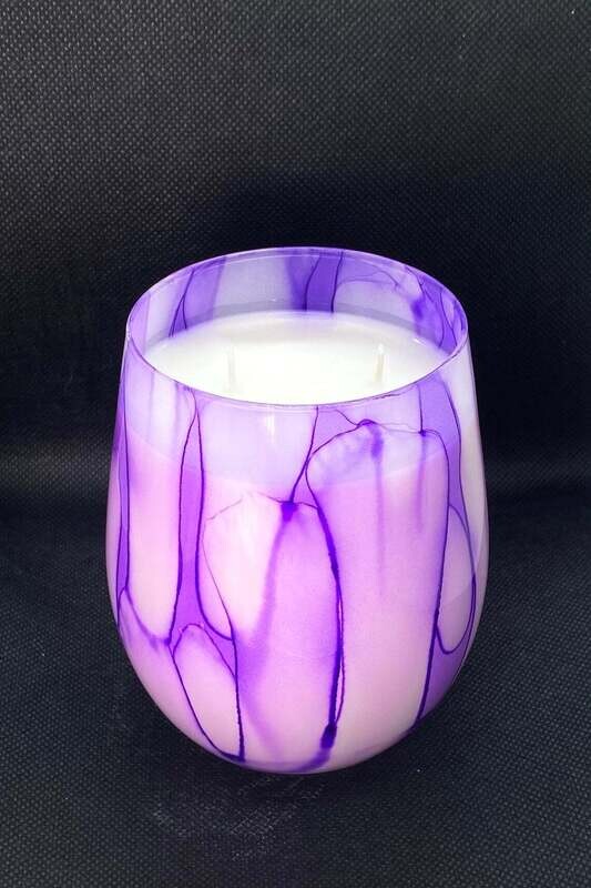 Deep Purple Hand Painted Wine Glass