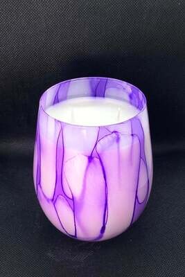 Deep Purple Hand Painted Wine Glass