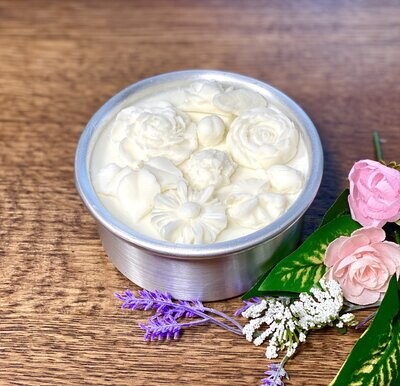 Mini Cake Pan Candle with Floral "Waxscents"