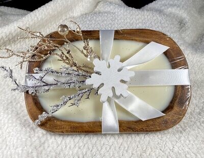 White Christmas Dough Bowl Candle