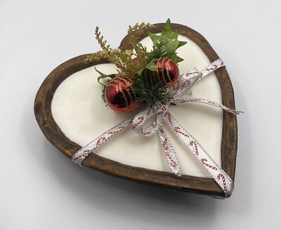 Christmas Heart Dough Bowl Candle