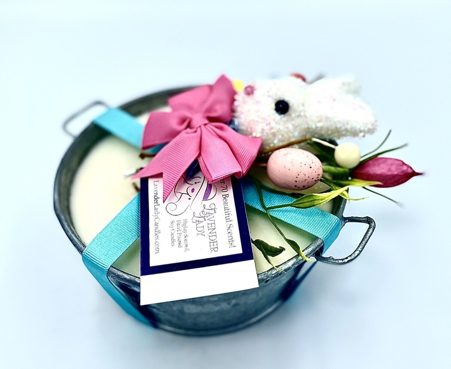 Easter Galvanized Bucket Candle