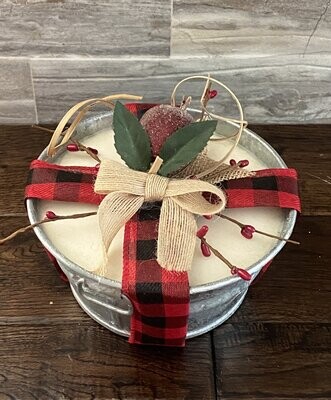 Galvanized Bucket Candle - Apple Bucket