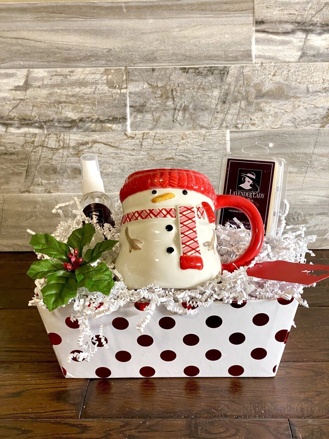 Polka Dot Christmas Gift Basket