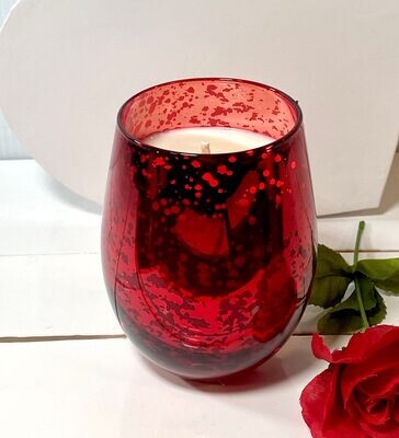 16 oz Red Mercury Glass Candle