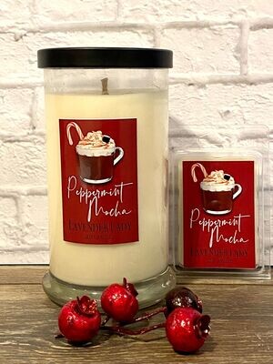 Peppermint Mocha scented 20 Ounce Status Jar Candle