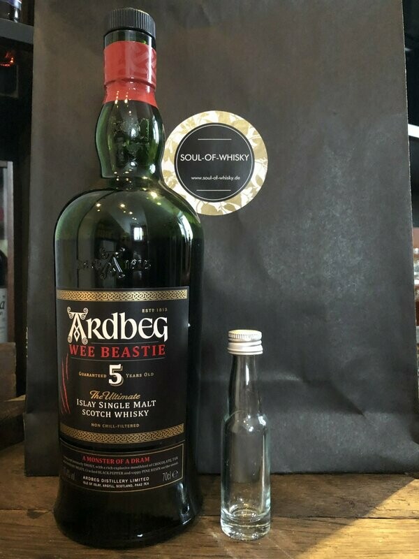 Ardbeg 5 Jahre Wee Beastie Sample mit 2cl und 47,4%