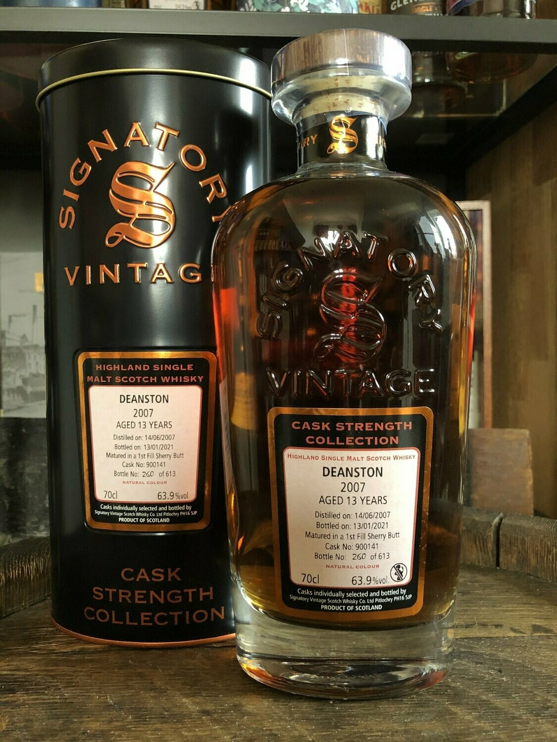 Deanston 13 Jahre Signatory 2007/2021 mit 0,7L und 63,9%