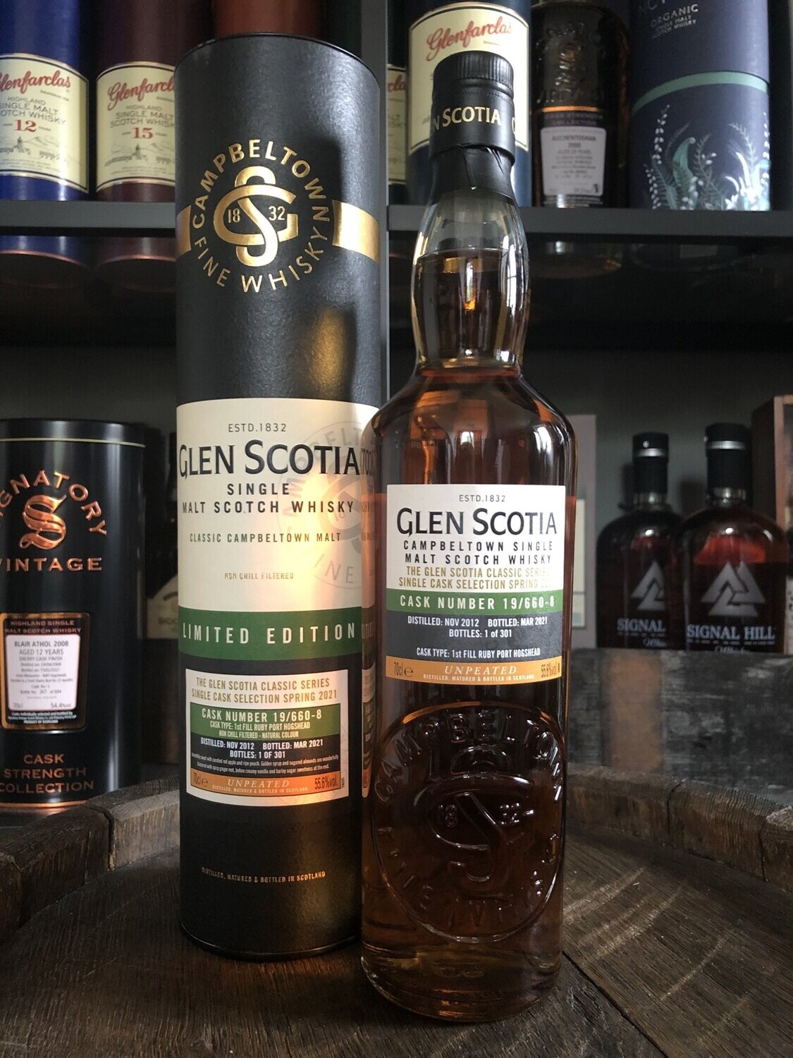 Glen Scotia 2012/2021 1st Fill Ruby Port Cask Selection mit 0,7l und 55,6%