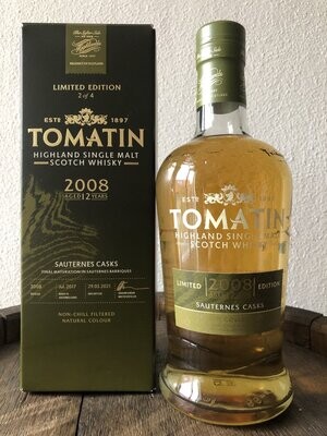 Tomatin Sauternes Casks 2008/2021 mit 0,7 L und 46%