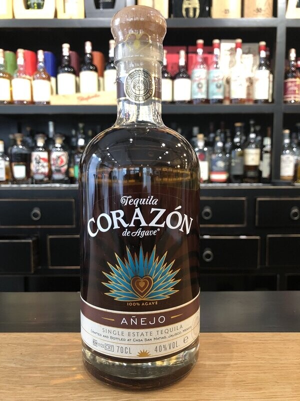 Corazón Tequila Anejo mit 0,7 Liter und 40% Corazón Tequila Anejo mit 0,7 Liter und 40%