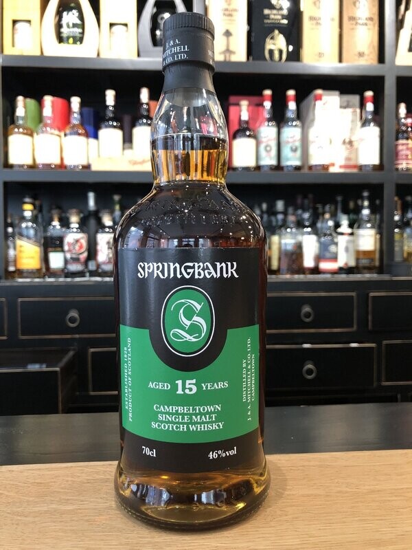 Springbank 15 Jahre Abfüllung mit 0,7 L und 46% Springbank 15 Jahre Abfüllung mit 0,7 L und 46%