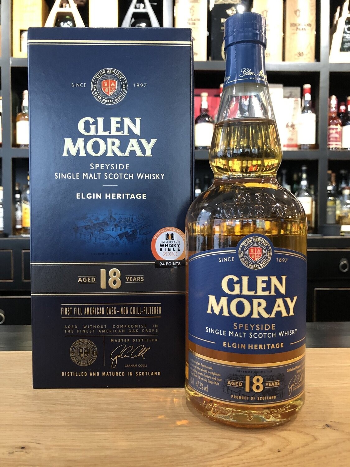 Glen Moray 18 Jahre mit 0,7l und 47,2%