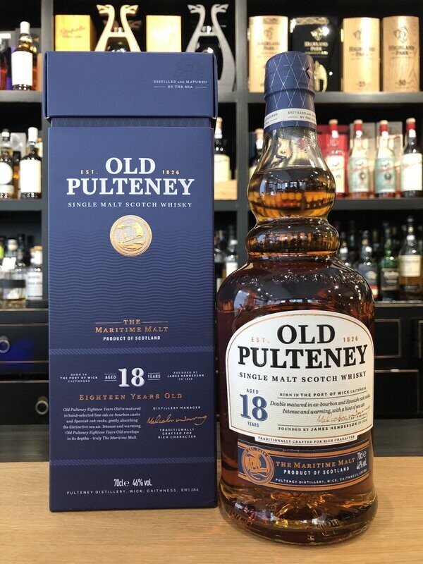 Old Pulteney 18 Jahre mit 0,7l und 46% Old Pulteney 18 Jahre mit 0,7l und 46%