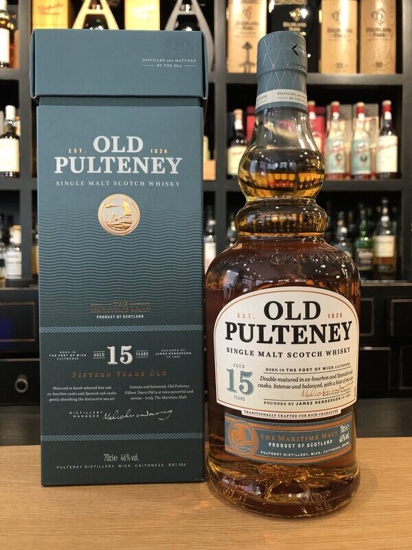 Old Pulteney 15 Jahre mit 0,7l und 46% Old Pulteney 15 Jahre mit 0,7l und 46%