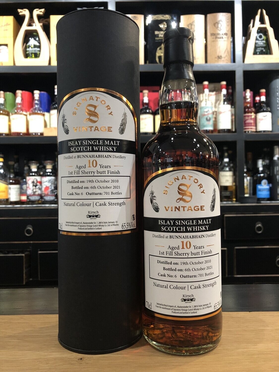 Bunnahabhain 10 Jahre Signatory Vintage 2010/2021 First Fill Sherry Butt Finish mit 0,7L und 65,5%